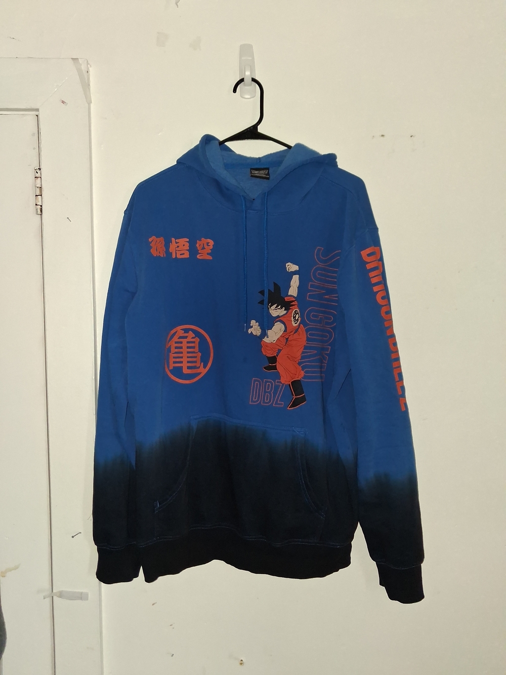 Dragon Ball Z Son Goku Dip-Dye Hoodie - Men's Size Large (Blue/Black)